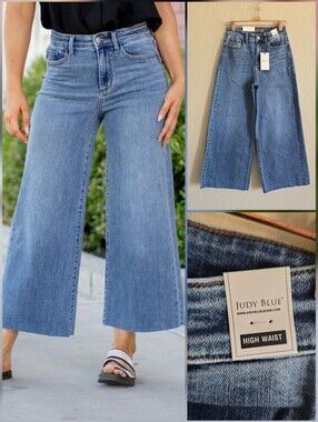 Judy Blue Classic High Rise Wide Crop Bootcut Jeans NWT Size 0/24
